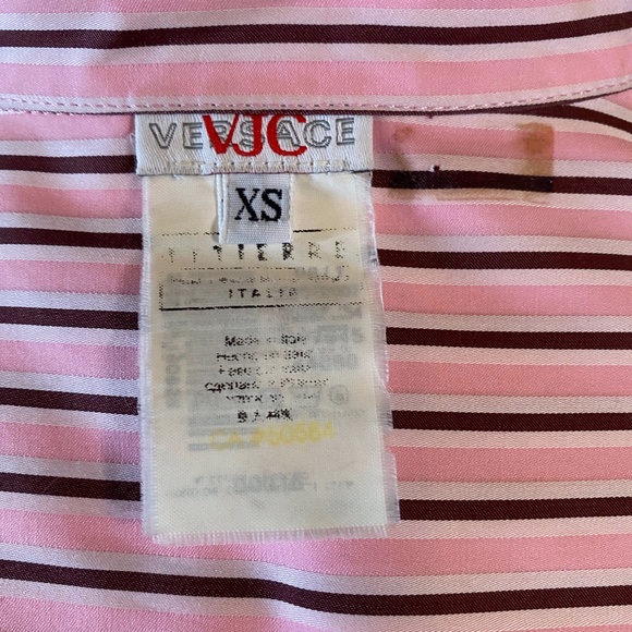 ❌SOLD❌ VERSACE JEANS COUTURE Pink Striped Blouse Sz XS - Picture 11 of 11